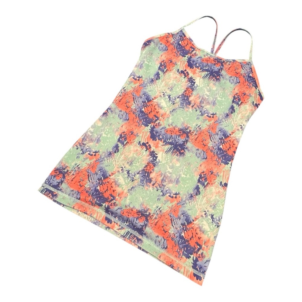 Ivivva By Lululemon Tank Top Size 12 Power Y Girls Blue Coral Mint Dance Workout